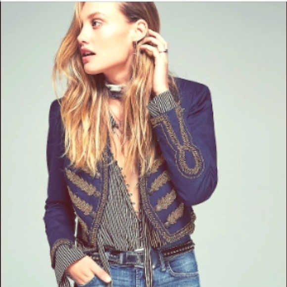 Free People Jackets & Blazers - Free people Embellished military band jacket xs